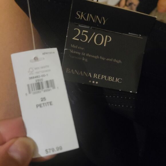 NWT Mid Rise Fade Resist Skinny Jeans 25P Black F918 - Picture 6 of 6